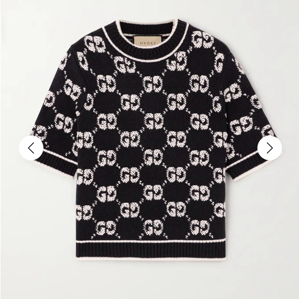Gucci Black and Cream Knit Sweater
